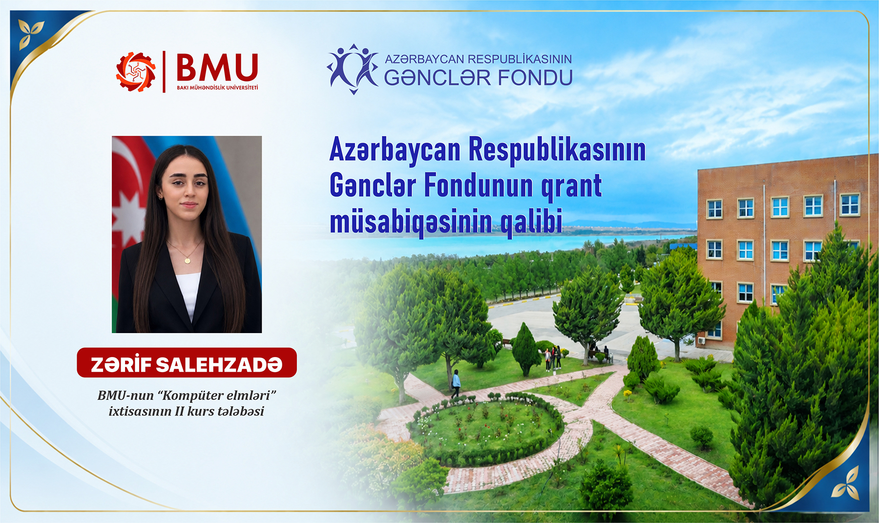 BMU tələbəsi Gənclər Fondunun qrant müsabiqəsinin qalibi olub