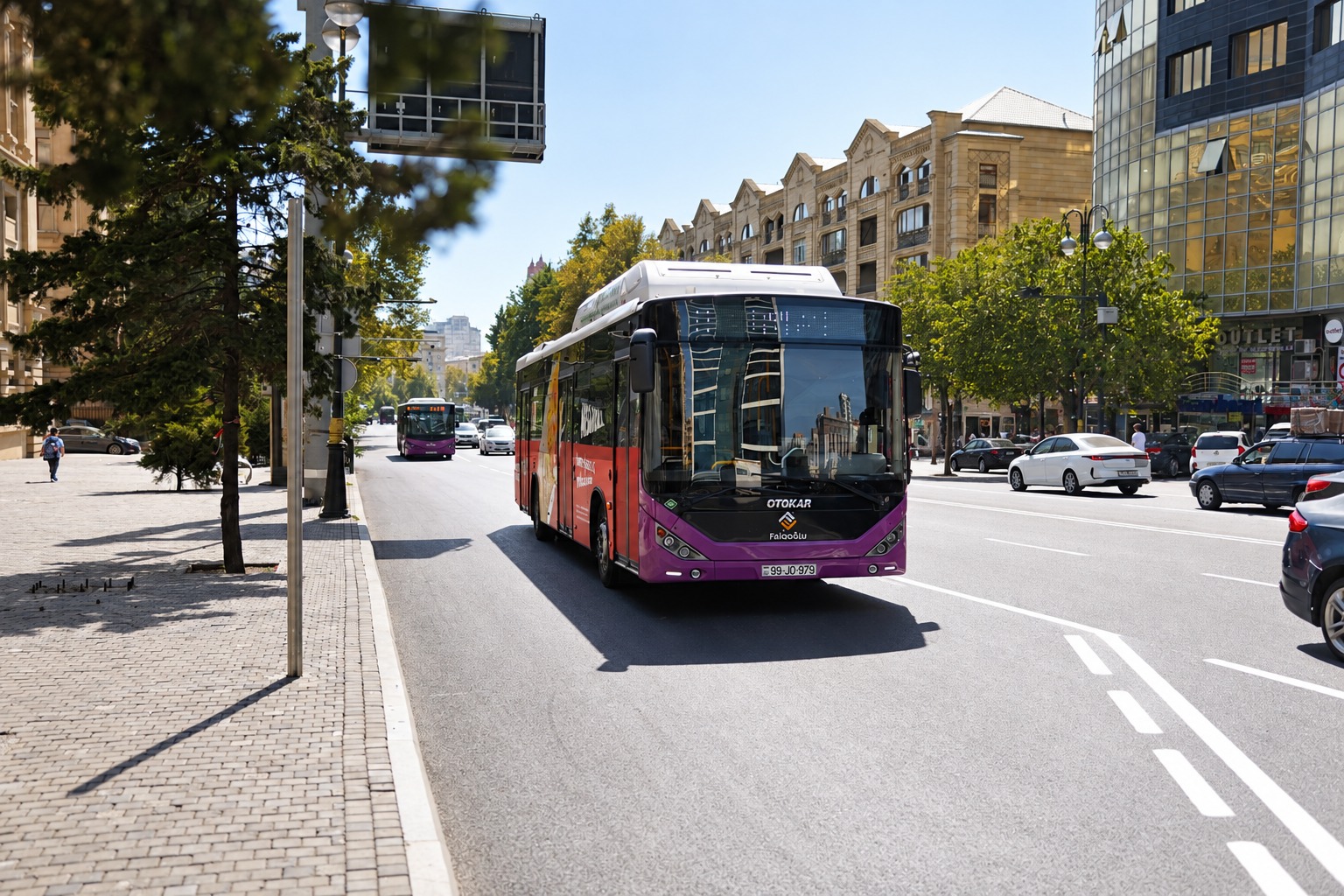 Bakıda daha bir küçədə avtobus zolağı salındı - FOTO