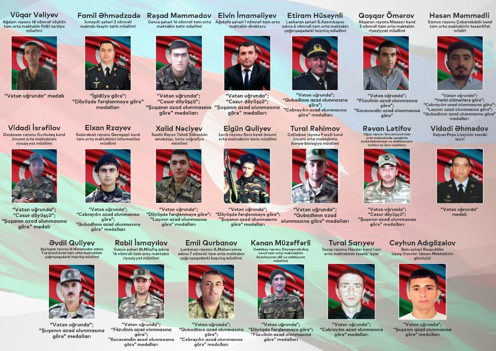 Sinifdən cəbhəyə - Şəhid müəllimlərimizi XATIRLAYAQ -&nbsp;FOTO