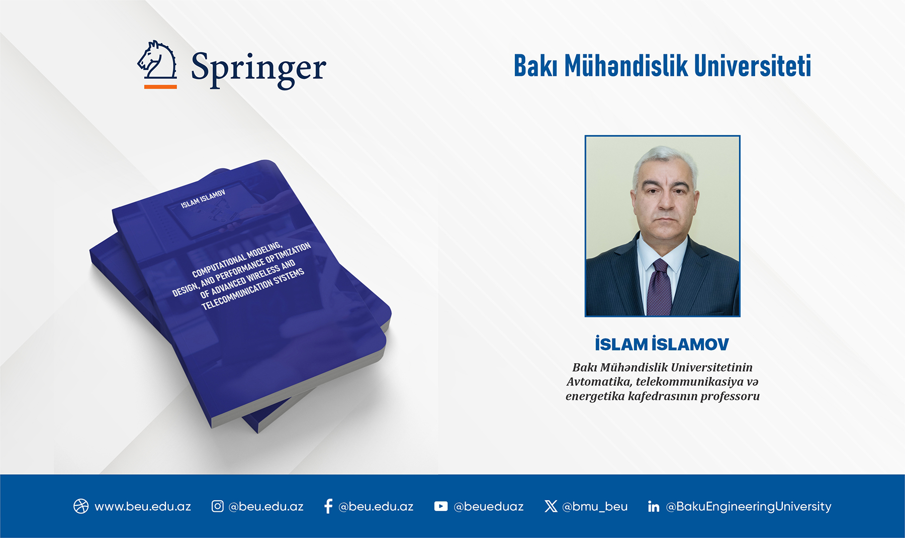 BMU professorunun monoqrafiyası &ldquo;Springer&rdquo;də nəşr olunacaq