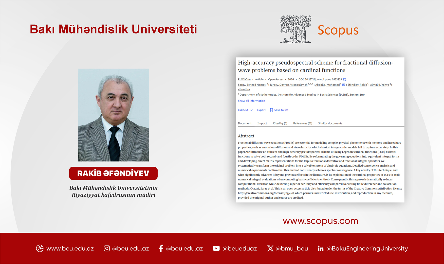 BMU aliminin araşdırması &ldquo;PLOS ONE&rdquo; jurnalında