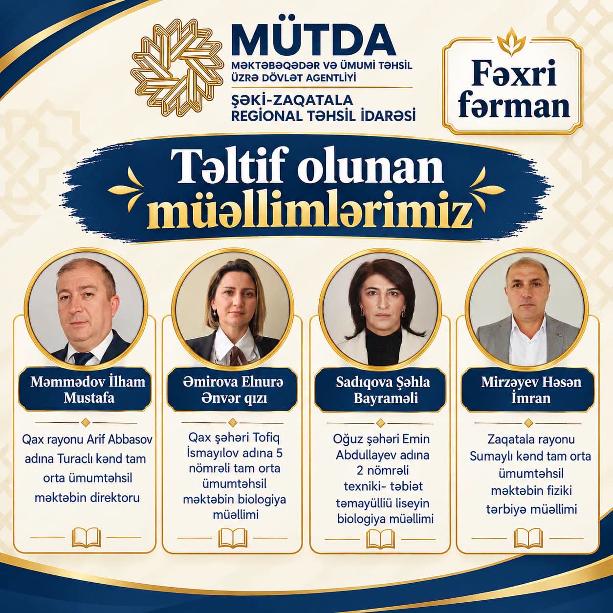 Şəki-Zaqatala regionu üzrə&nbsp;16 təhsil işçisi təltif olunub- FOTOLAR