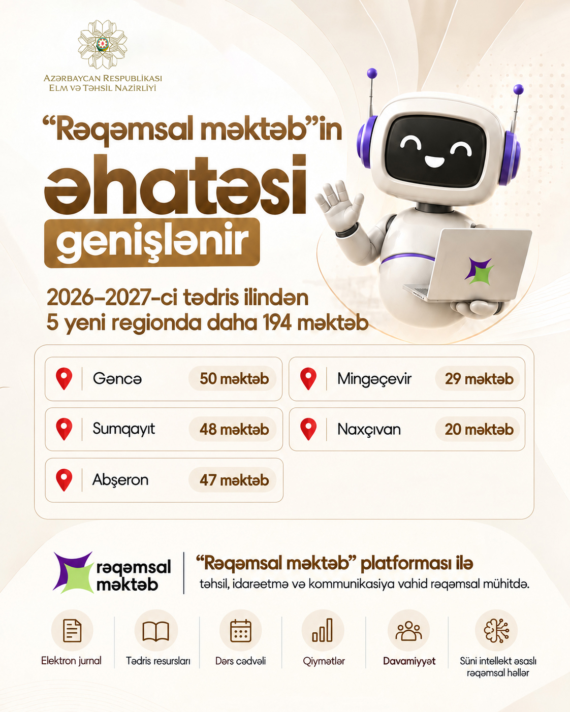 &ldquo;Rəqəmsal məktəb&rdquo; platformasının əhatə dairəsi genişləndirilir