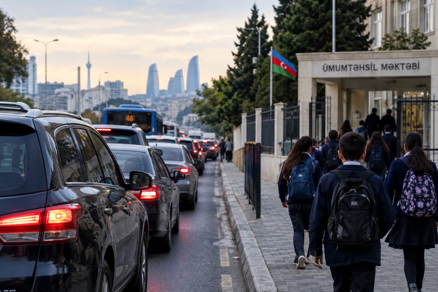 Dərs saatlarının dəyişdirilməsinə etiraz: Tıxacın səbəbi məktəblər DEYİL